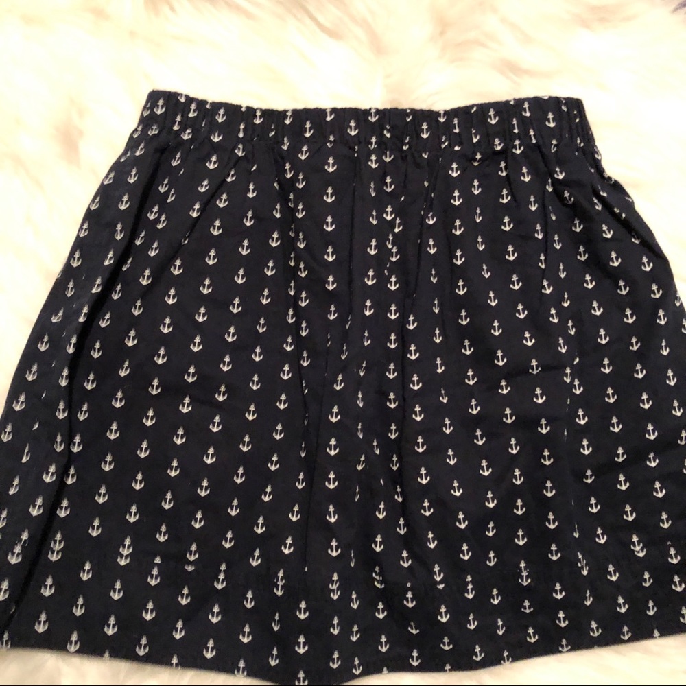 EUC J.Crew Anchors Aweigh Nautical Skirt w Pockets